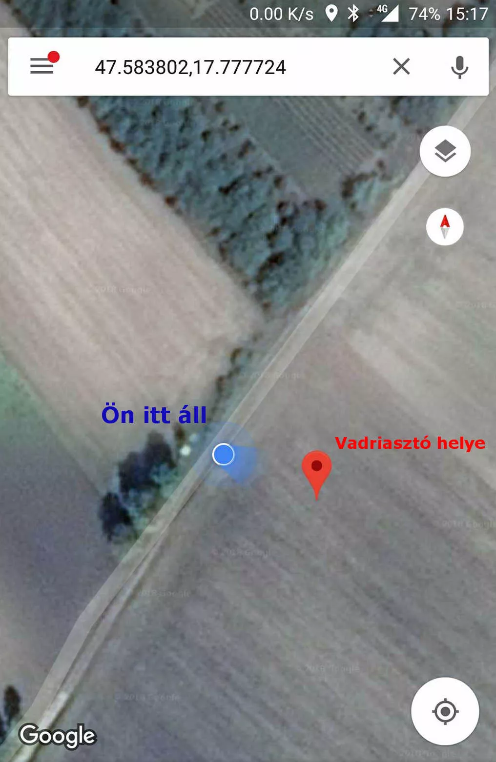 A vadriasztó kihelyezésében segít a Google Maps, és a Doxmand Designer